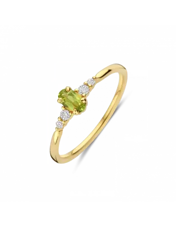 Briljant Briljant 607066013, Ring Peridot met Briljant 14k geelgoud