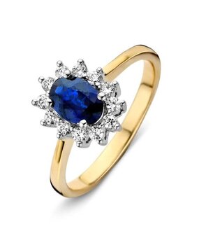 Excellent Jewelry Excellent RG41896-56, Ring saffier en briljant