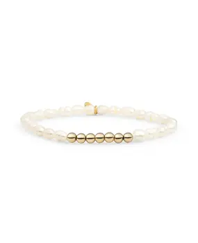 Sparkling Jewels Spparkling Jewels SB-G-4MM-RLI-PEARL, Kralenarmband