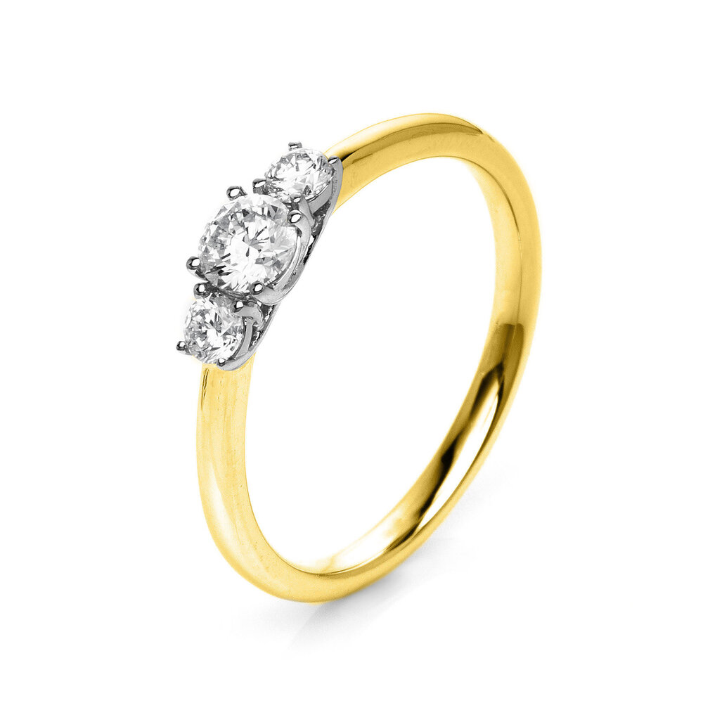 Langerak Natural Diamonds Langerak Diamonds 1K432YP854-1, 18kt geelgouden ring met platina zetting