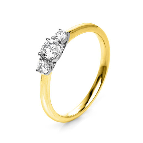 Langerak Natural Diamonds Langerak Diamonds 1K432YP854-1, 18kt geelgouden ring met platina zetting