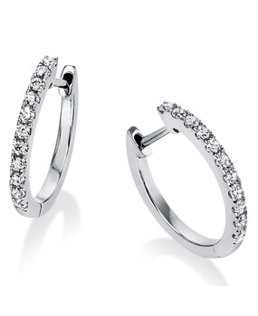 Langerak Diamonds Diamond Group 2I509W4-3, Creolen briljant 14 krt witgoud