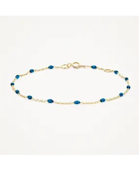 Blush Blush 2226YRB,  geelgouden armband met blauwe resin stenen