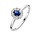Excellent RP216628-56, 14krt witgouden ring met saffier en briljant