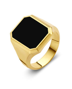 Excellent Jewelry Excellent RE131031-63, Zegelring met onyx 14 krt geelgoud