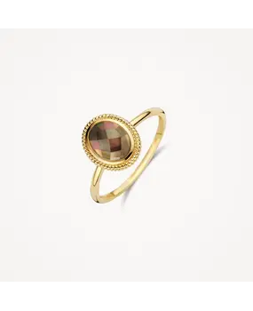 Blush Blush 1281YBQ/54, Ring 14krt geelgoud met zwart parelmoer