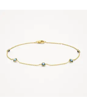 Blush Blush 2268YLB, Armband 14krt geelgoud met london blue topaas