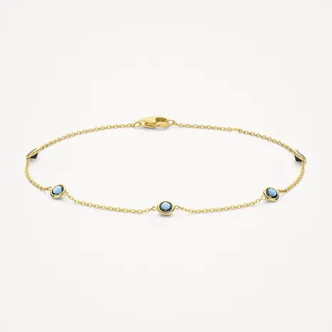 Blush Blush 2268YLB, Armband 14krt geelgoud met london blue topaas