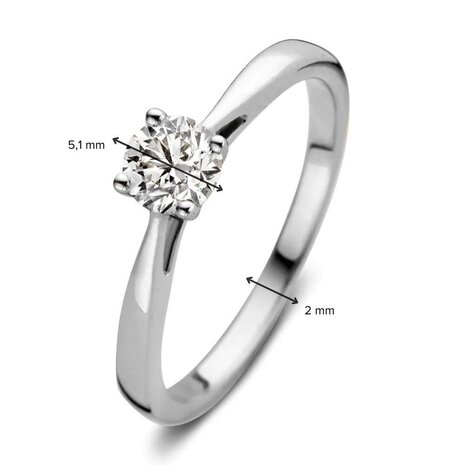 Aurore Aurore RA25010050-53, Ring Olivia 18krt witgoud met LABgrown Diamant