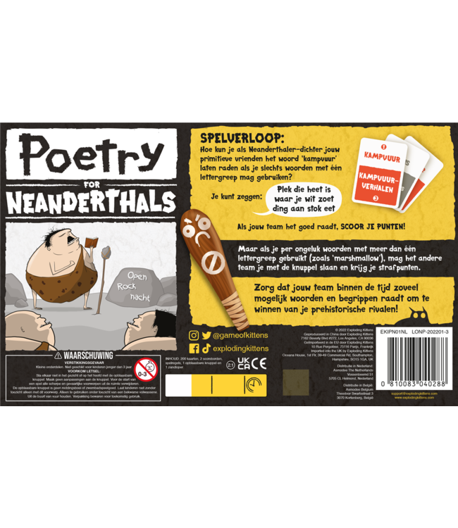Poetry for Neanderthals (NL) - Card game