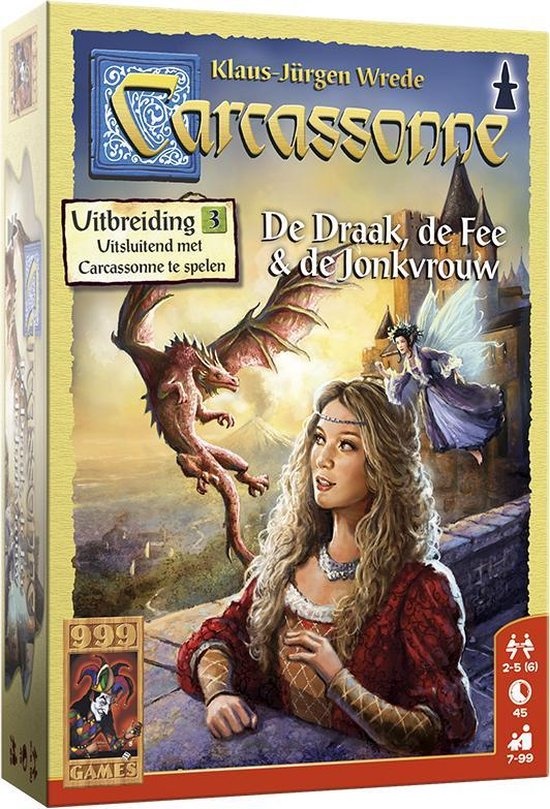 999 Games Carcassonne: De Draak, de Fee &amp; de Jonkvrouw (NL) afbeelding