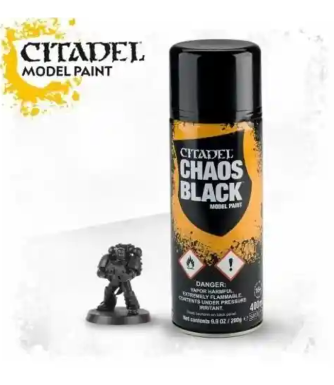 Citadel Colour Spray: Chaos Black (400ml) - Miniature Paint