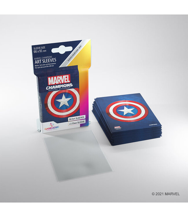Marvel Champions - Sleeves: Captain America (50 stuks) - Accessoires