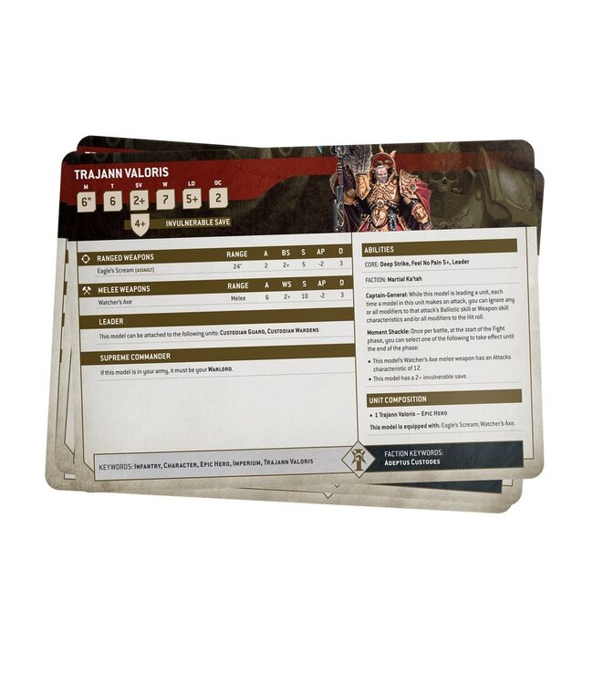 Warhammer 40,000 - Datasheet Cards: Adeptus Custodes