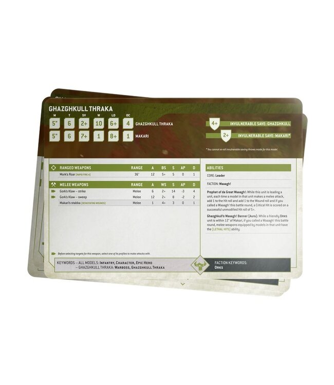 Warhammer 40,000 - Datasheet Cards: Orks