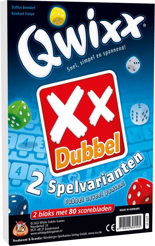 White Goblin Games Qwixx: XX Dubbel (NL) afbeelding