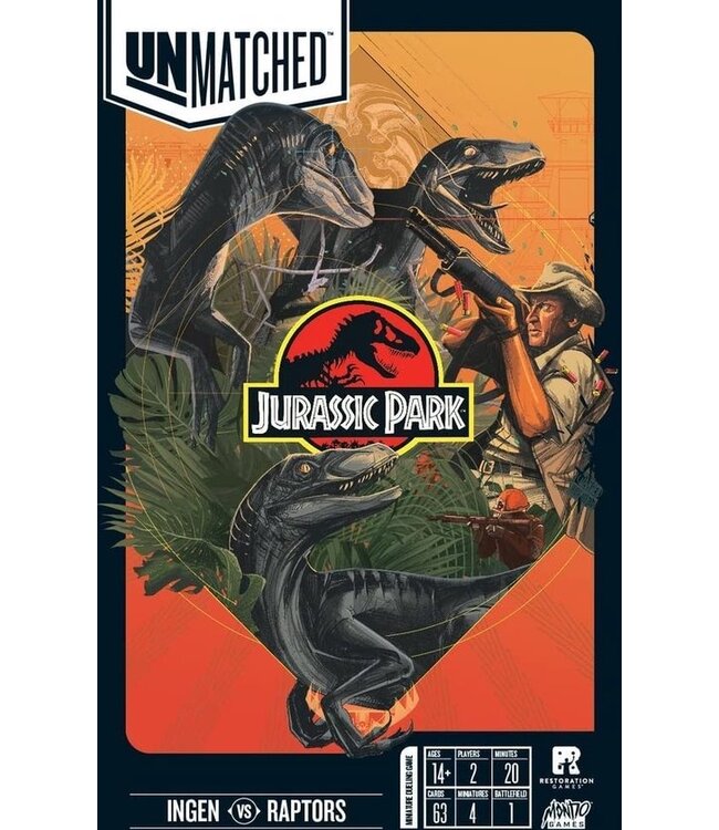 Unmatched: Jurassic Park - InGen vs Raptors (ENG) - Bordspel