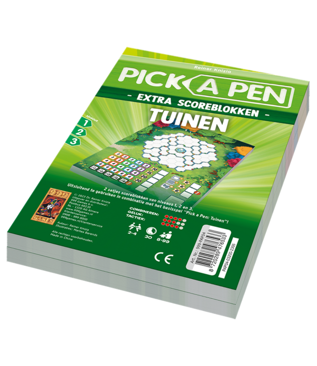 999 Games Pick a Pen: Tuinen - Extra Scoreblokken (NL)