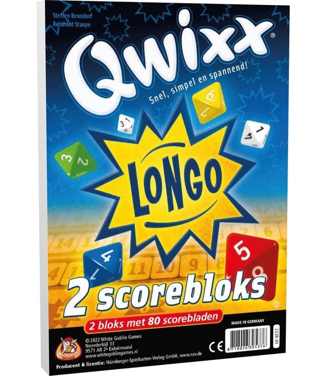 Qwixx: Longo - Extra Scoreblokken (NL)  - Zubehör