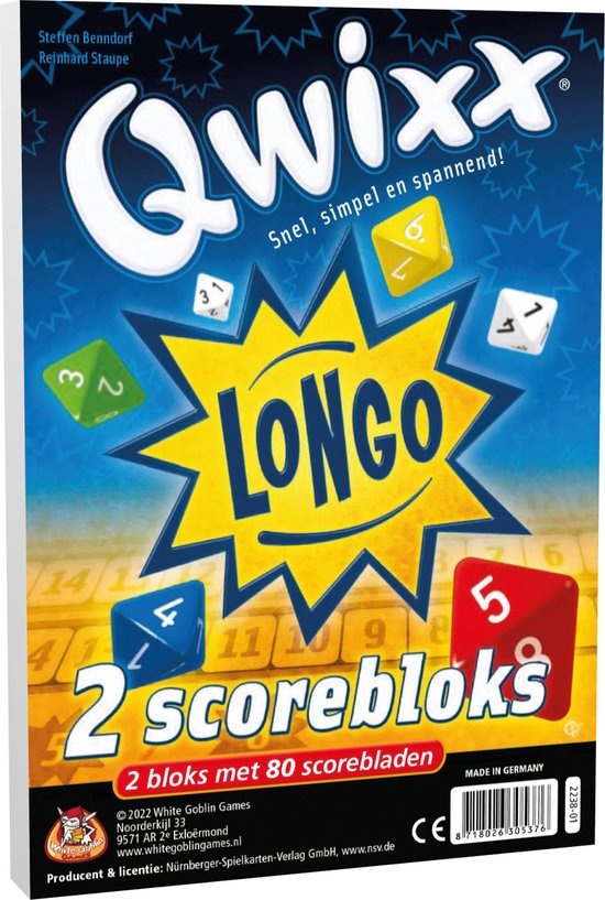 White Goblin Games Qwixx: Longo - Extra Scoreblokken (NL)