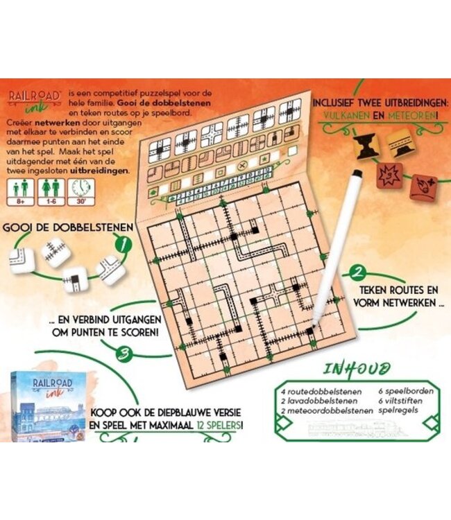 Railroad Ink: Vuurrode Versie (NL) - Dice game