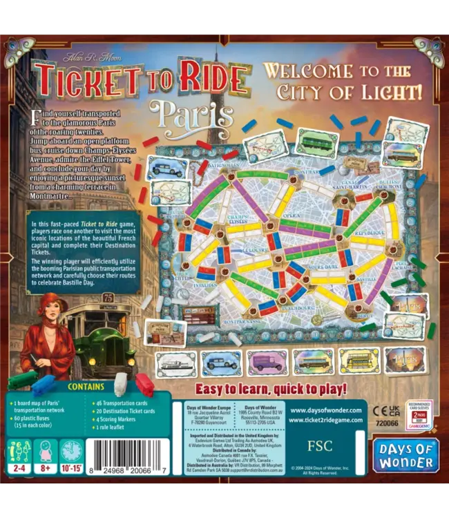 Ticket to Ride: Paris (ENG) - Brettspiel