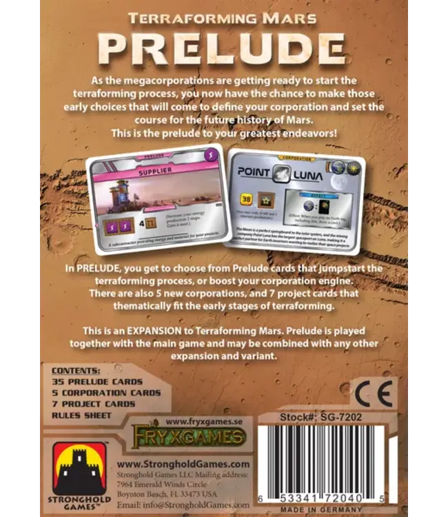 Terraforming Mars: Prelude (ENG) - Boardgame