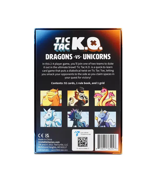 Tic Tac K.O.: Dragons vs Unicorns (ENG) - Kaartspel