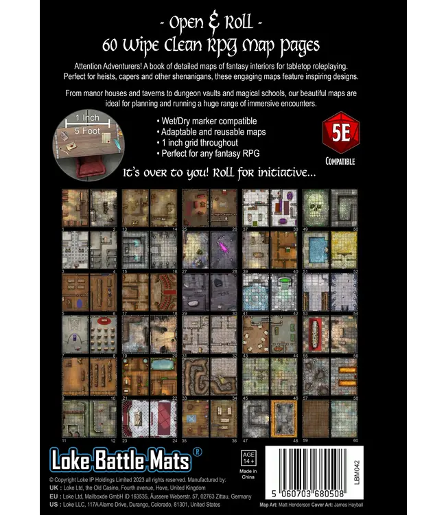 Loke BattleMats: Big Book of Battle Mats: Rooms, Vaults & Chambers