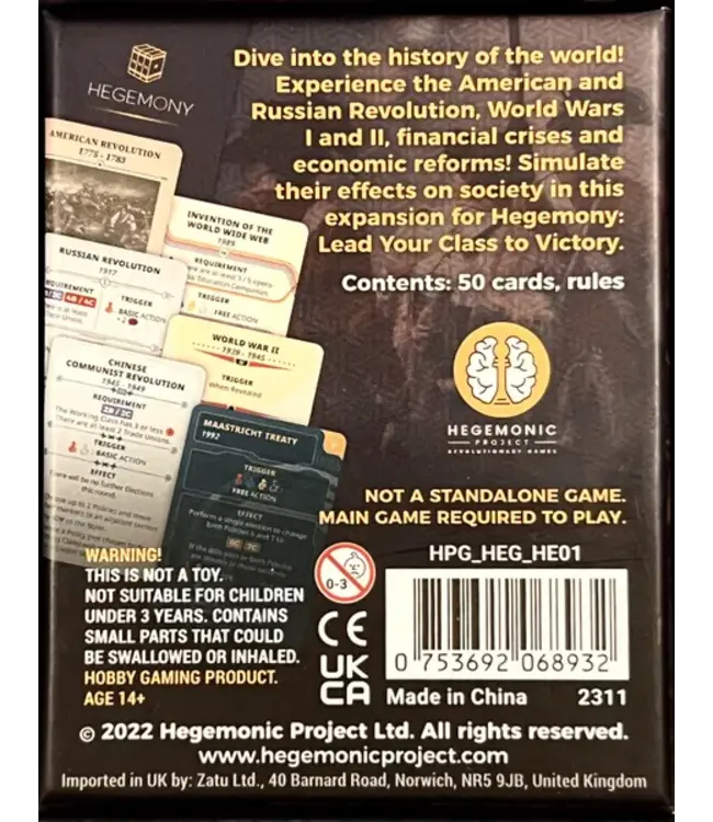 Hegemony: Historical Events (ENG) - Board game