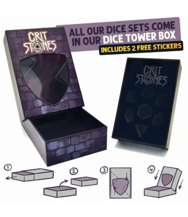 RPG Dice Set - CritStones:  Broken Bastion Metal