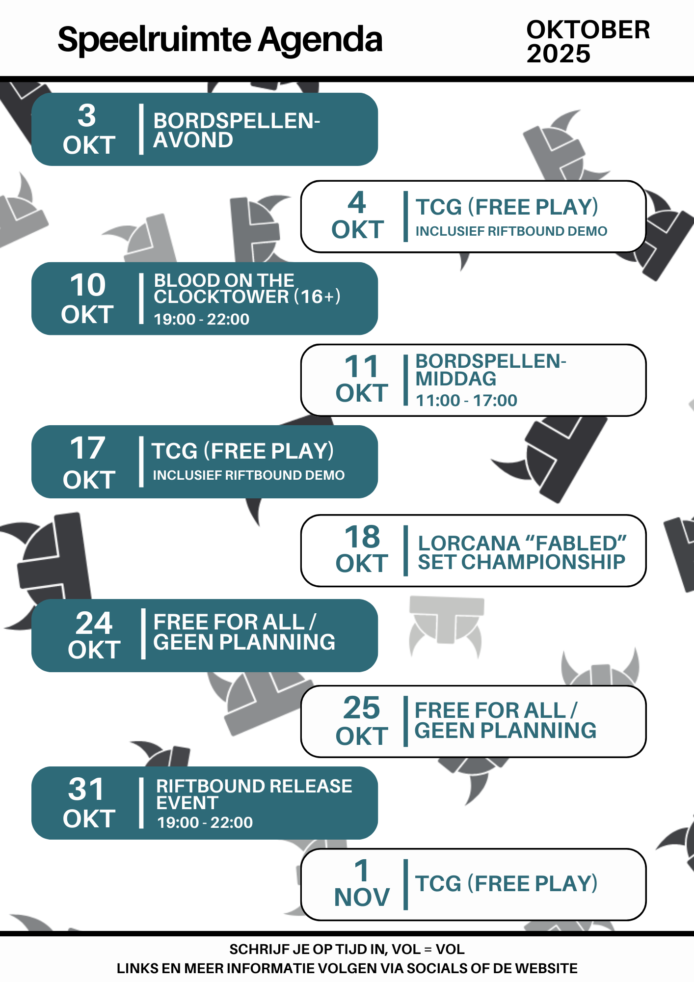 De speelruimte agenda voor september 2025