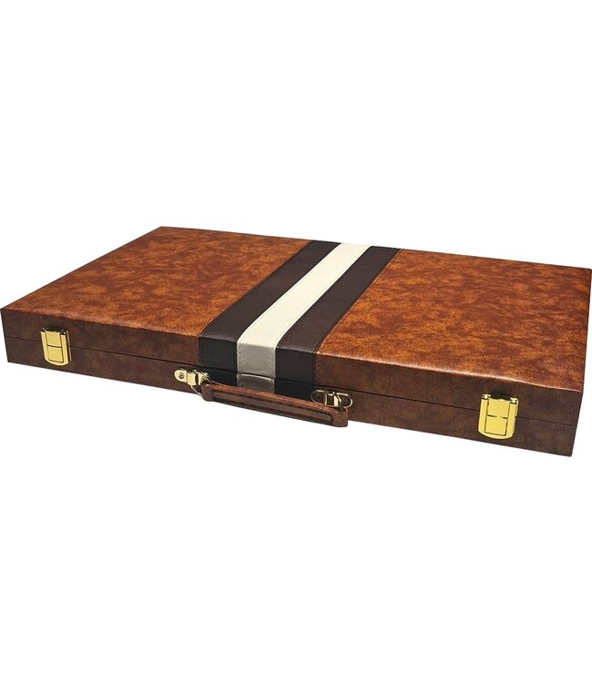 Backgammon (Koffer Braunes Vinyl) - Brettspiel