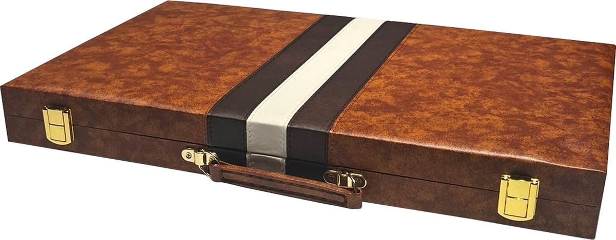 HOT Games Backgammon (Koffer Bruin Vinyl) afbeelding