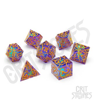 Glassstaff CritStones: Radiant Rune Sharp Edge Resin - RPG Dice Set