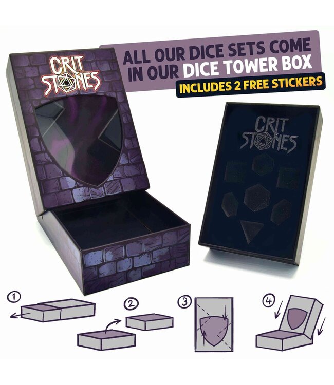 CritStones: Radiant Rune Sharp Edge Resin - RPG Dice Set