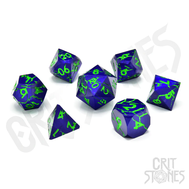 Glassstaff CritStones: Crazed Enigma Metal - RPG Dice Set