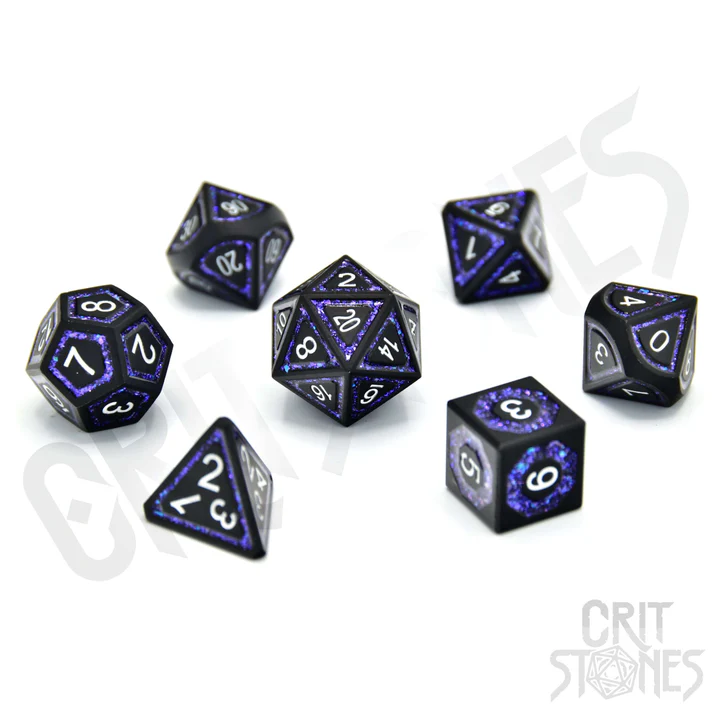 Glassstaff CritStones: Astral Gleam Metal - RPG Dice Set afbeelding