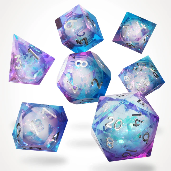 Glassstaff CritStones: Pink Ice Liquid Core - RPG Dice Set afbeelding