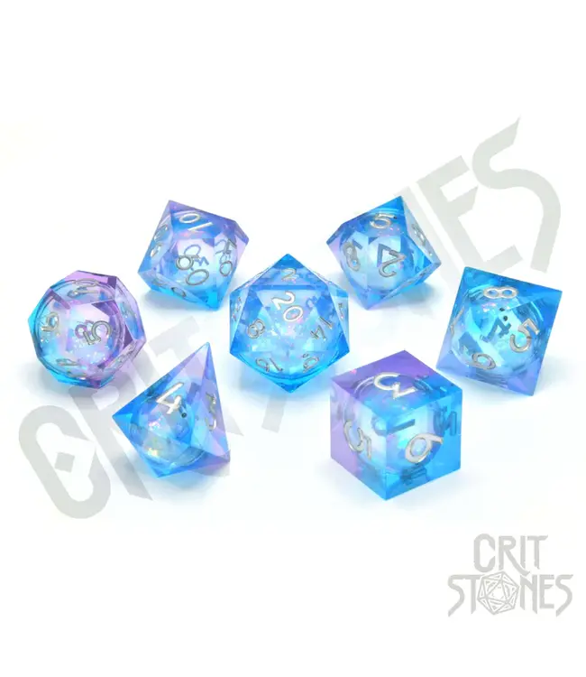 CritStones: Pink Ice Liquid Core - RPG Dice Set