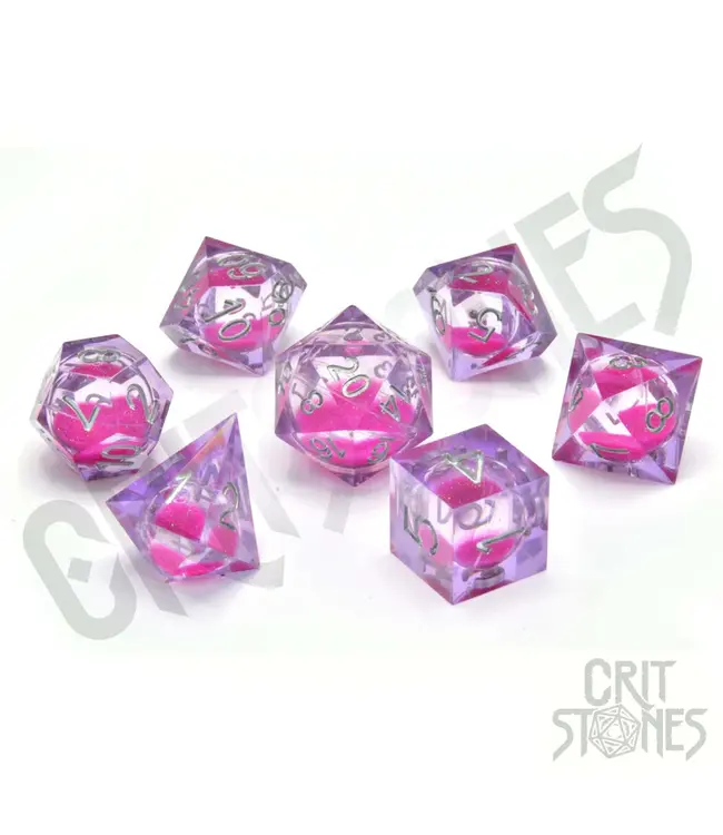 CritStones: Cherry Current Liquid Core - RPG Dice Set
