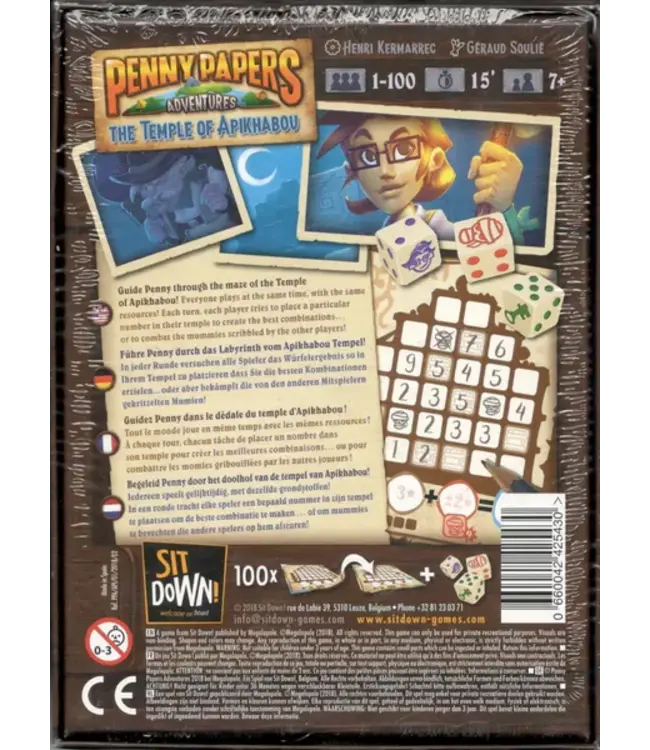 Penny Paper Adventures: The Temple of Apikhabou - Dice game