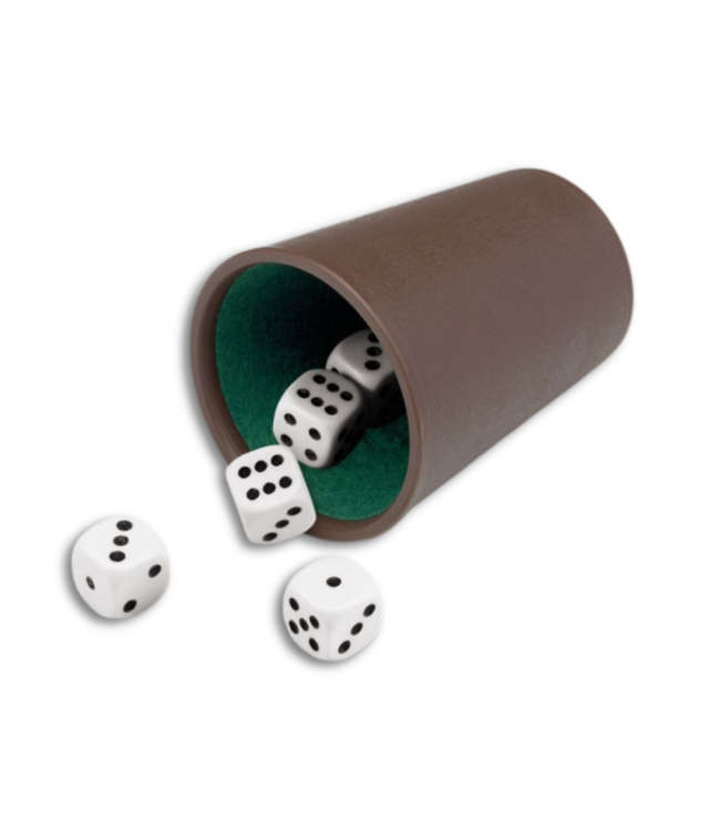 Cayro: Poker Dice Cup (LINED WITH 5 DOTS DICES)