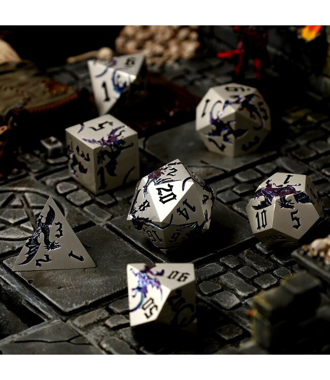 CritStones: Elderwyrm Metal - RPG Dice Set