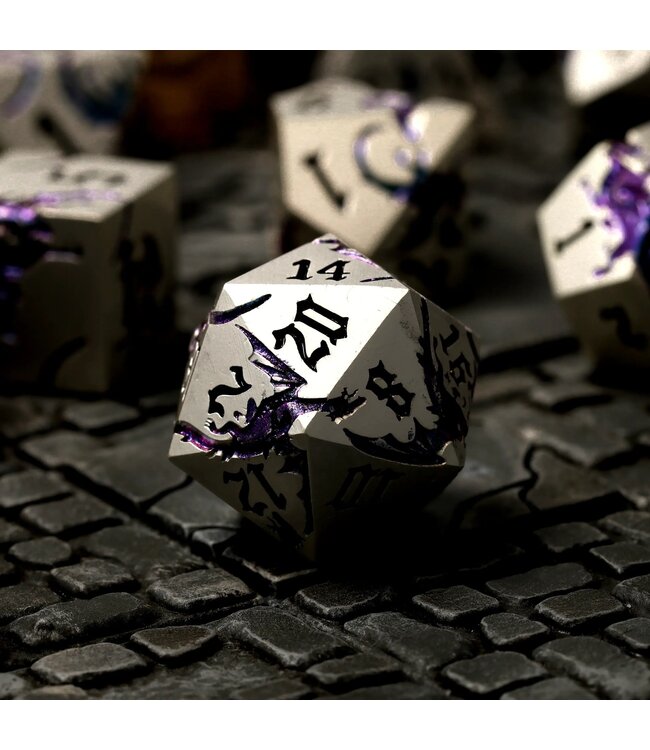 CritStones: Elderwyrm Metal - RPG Dice Set