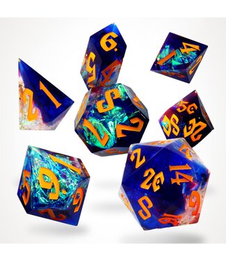 Glassstaff Galactic Ember Sharp Edge Resin - RPG Dice Set