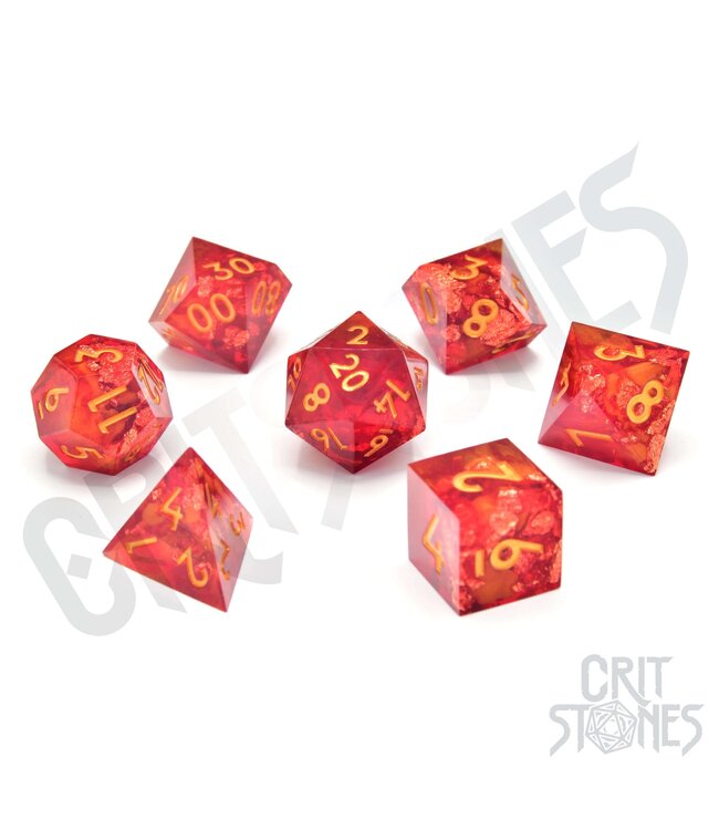 CritStones: Dragonheart Sharp Edge Resin - RPG Dice Set