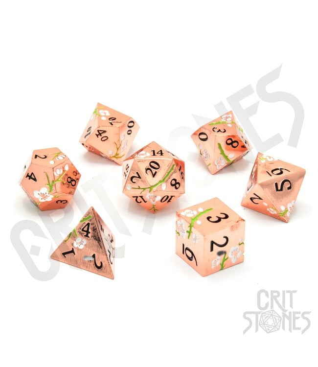 Glassstaff Pink Blossom Metal - RPG Dice Set