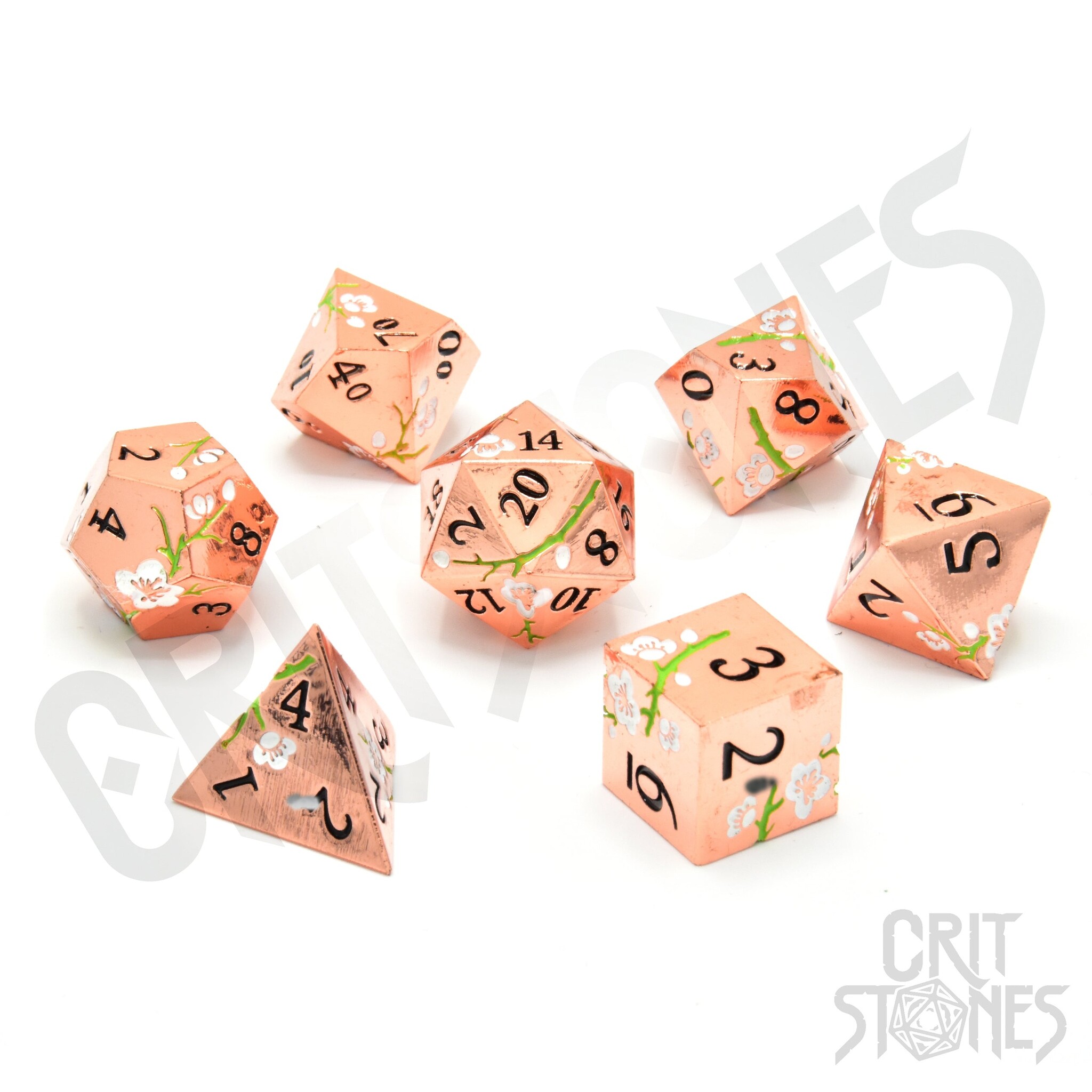 Glassstaff Pink Blossom Metal - RPG Dice Set