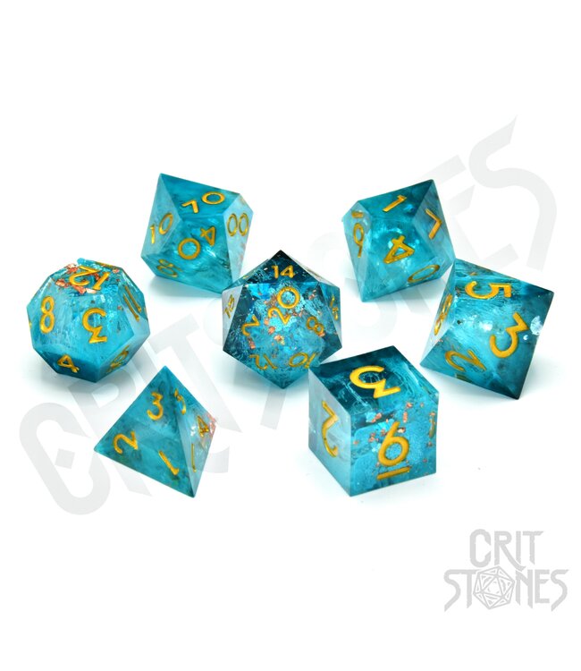 Glassstaff Wave After Wave Sharp Edge Resin - RPG Dice Set